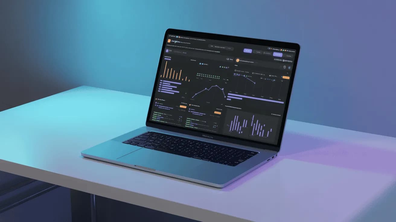 Meta Pixel tracking setup showing analytics dashboard and conversion tracking on laptop