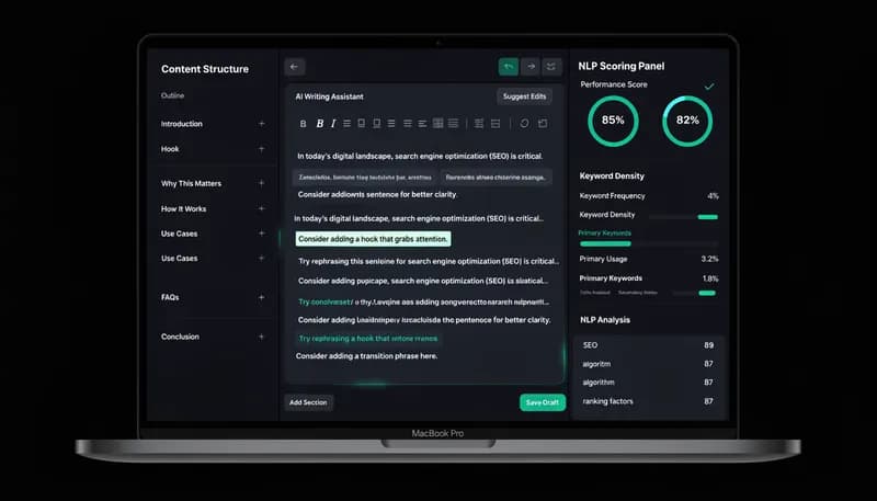 SEO.ai AI SEO agent content editor interface 2026