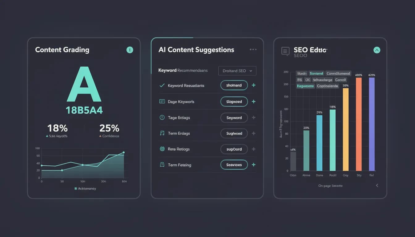 Clearscope alternatives comparison 2026 — content optimization tool dashboards side by side showing Clearscope, Allable, and Surfer SEO interfaces