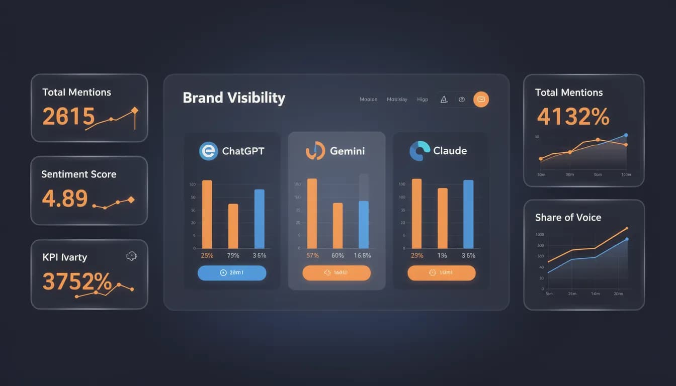 AI brand mentions tracking dashboard 2026 — ChatGPT Gemini Claude Perplexity brand visibility comparison